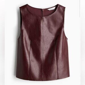 NWT H&M Burgundy Leather Tank Top M